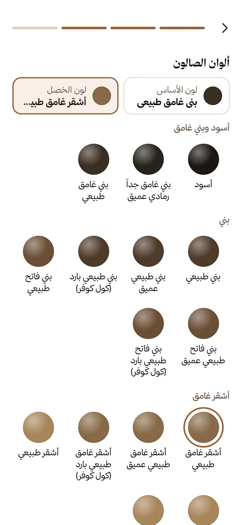 ألوان الصالون: لون الأساس ولون الخصل
